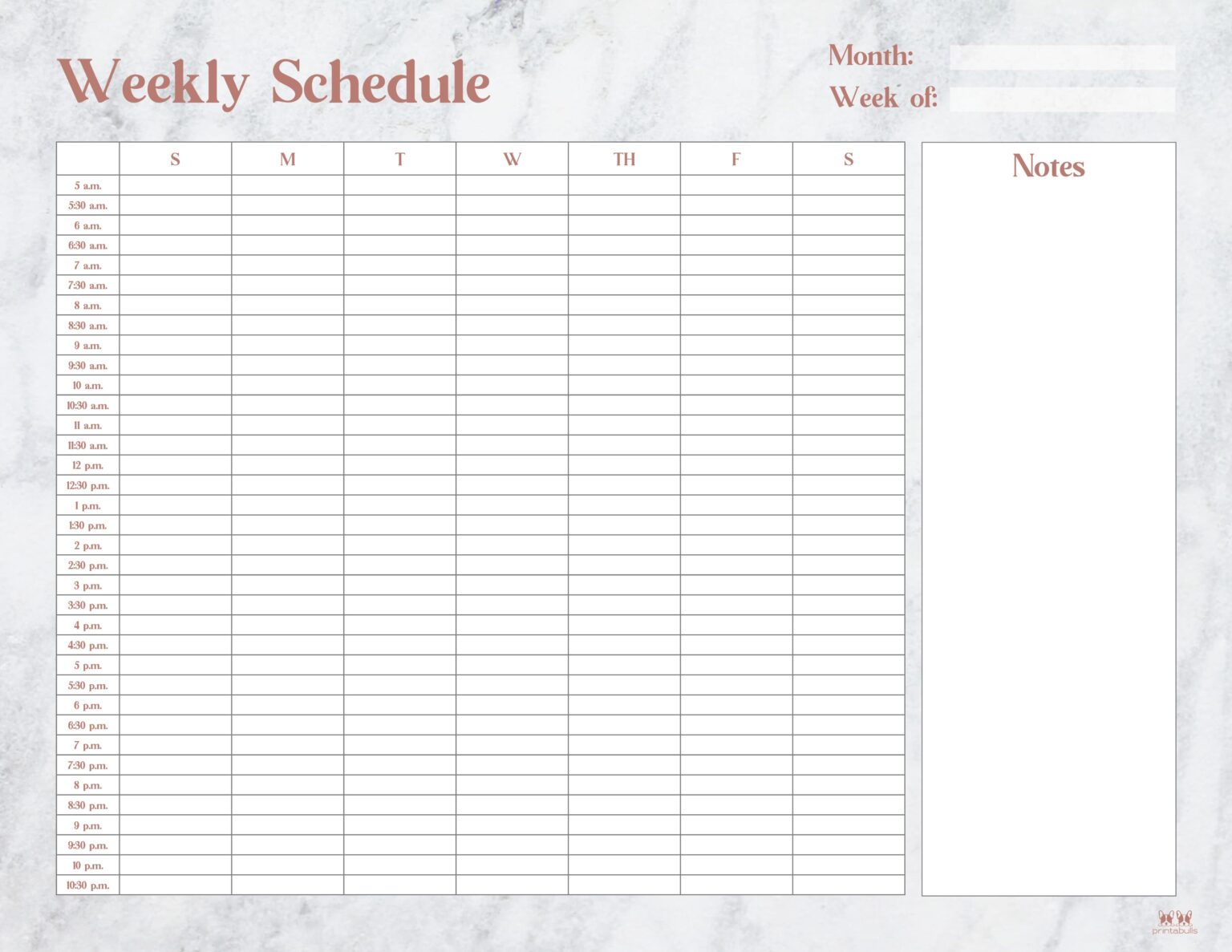 Hourly Planners - 20 FREE Printables | Printabulls