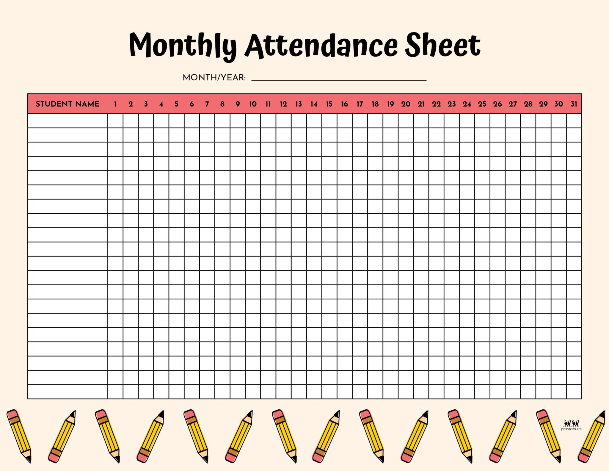 School Attendance Sheet Attendance Sheet Template Attendance Sheet 