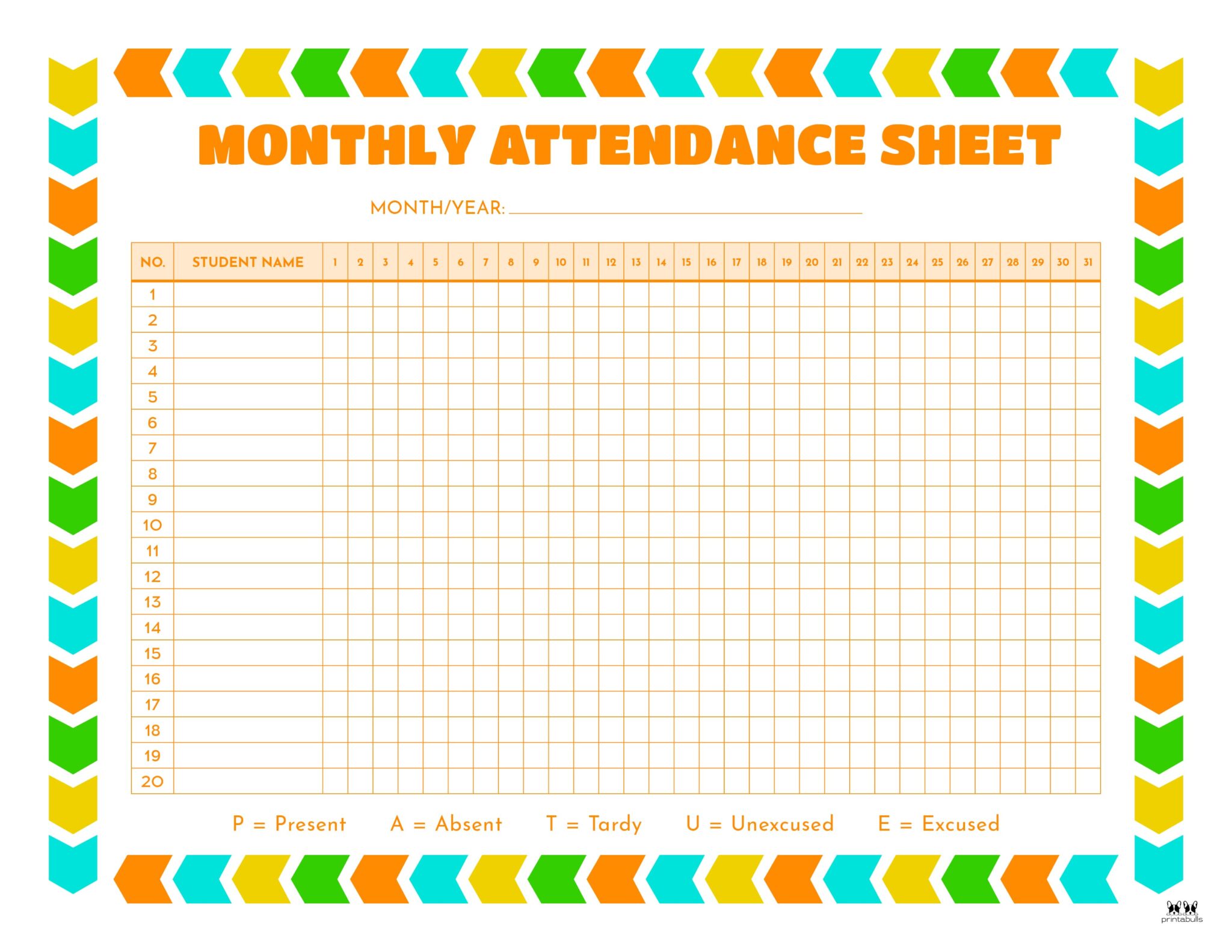 Attendance Calendar 2024 Printable Free Image to u