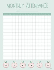 Attendance Sheets - 52 FREE Printables | Printabulls