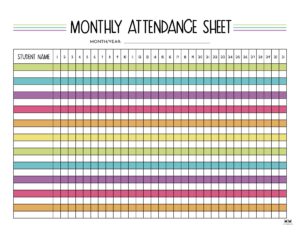 Attendance Sheets - 52 FREE Printables | Printabulls