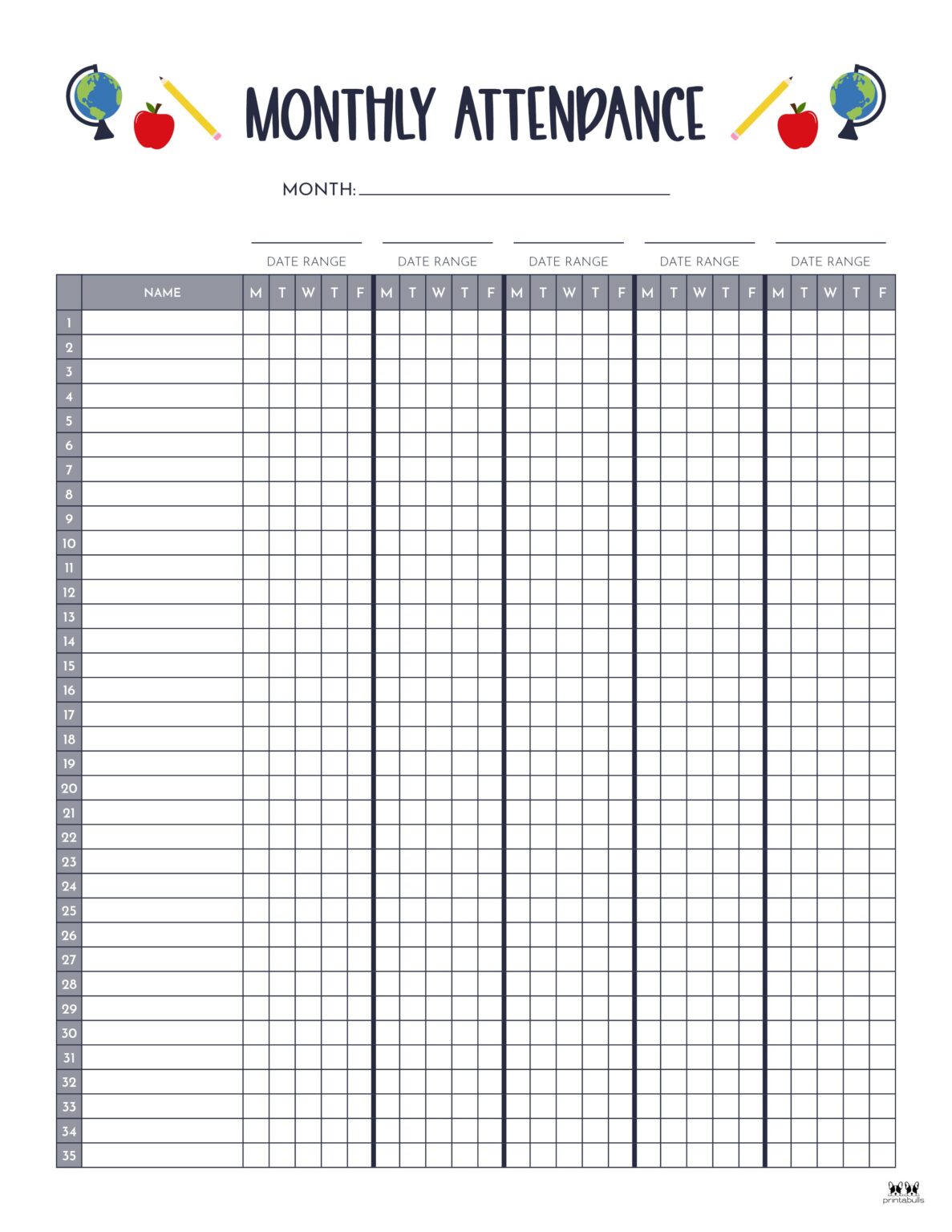 Attendance Sheet With Names