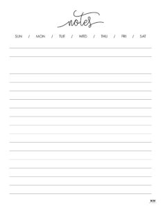 Note Pages & Templates - 30 FREE Printables | Printabulls