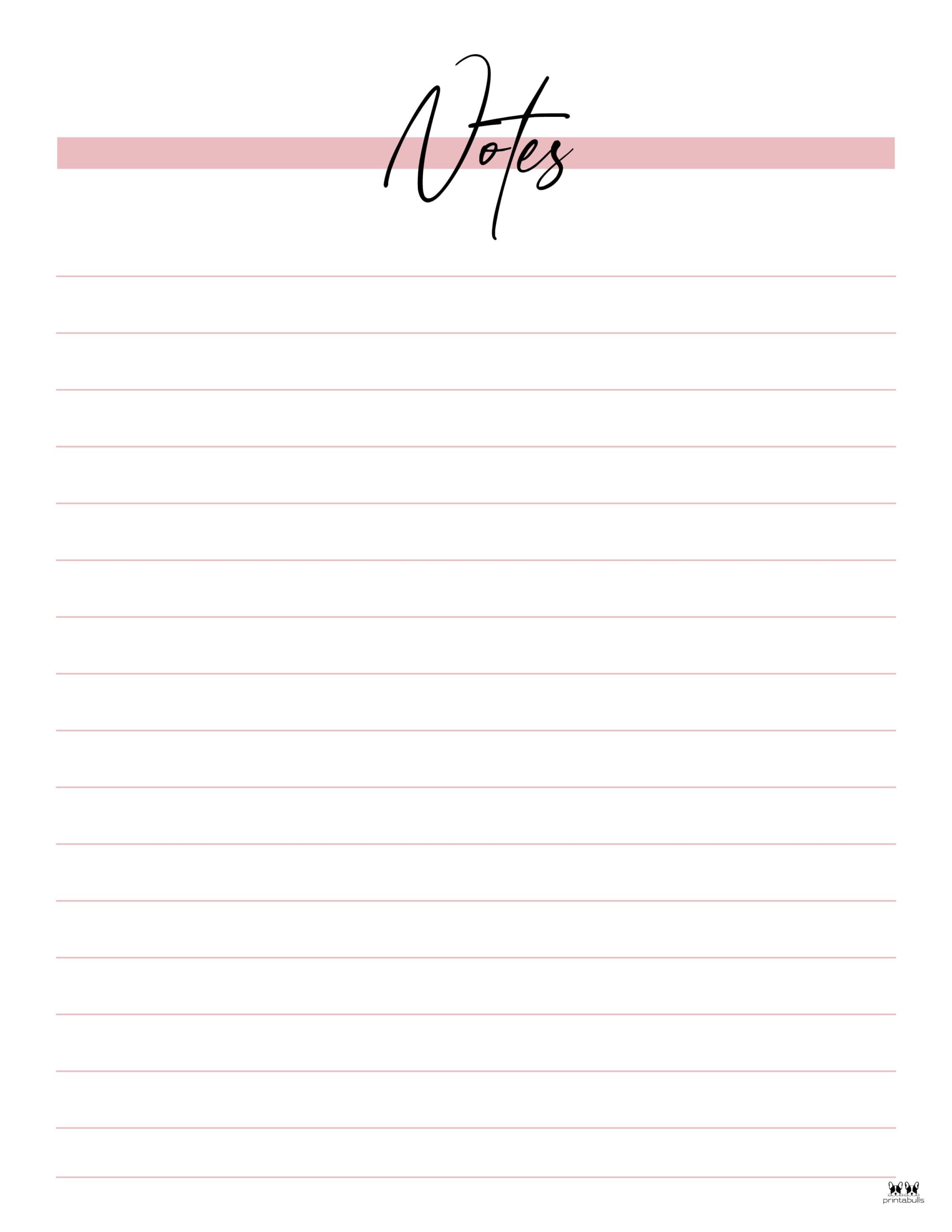 Note Pages & Templates - 30 FREE Printables - PrintaBulk