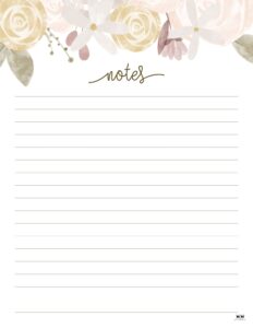 Note Pages & Templates - 30 FREE Printables | Printabulls