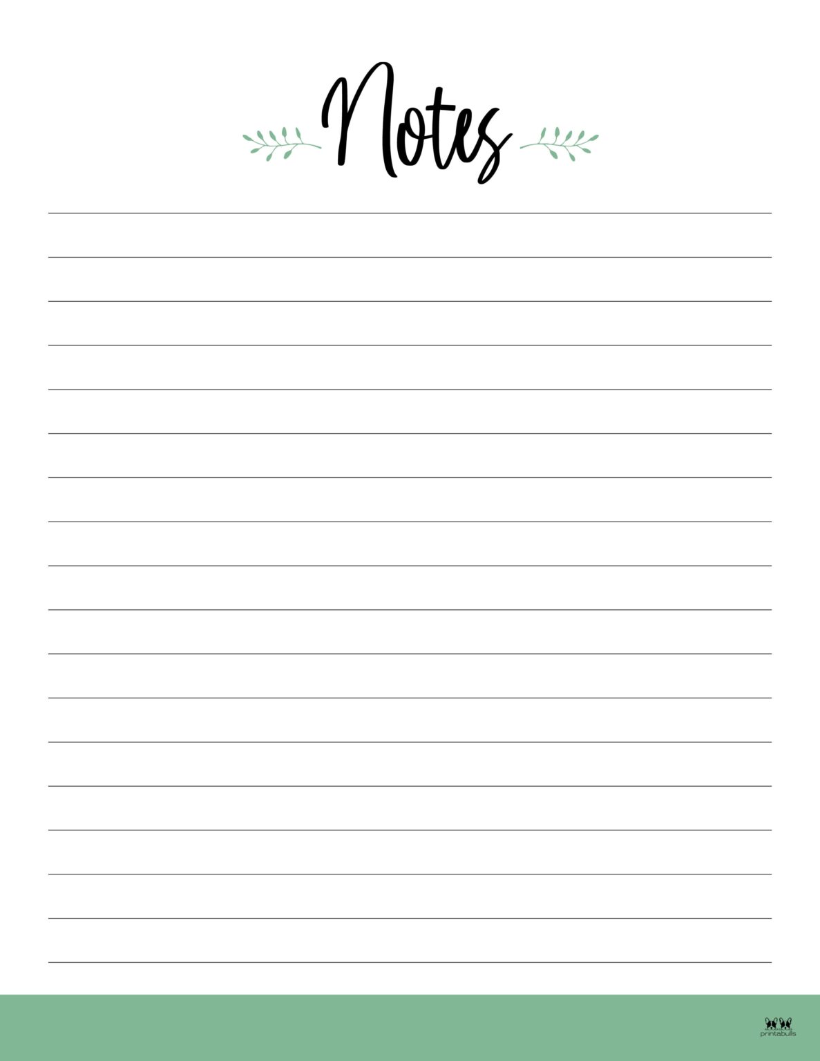 Note Pages & Templates - 30 FREE Printables | Printabulls