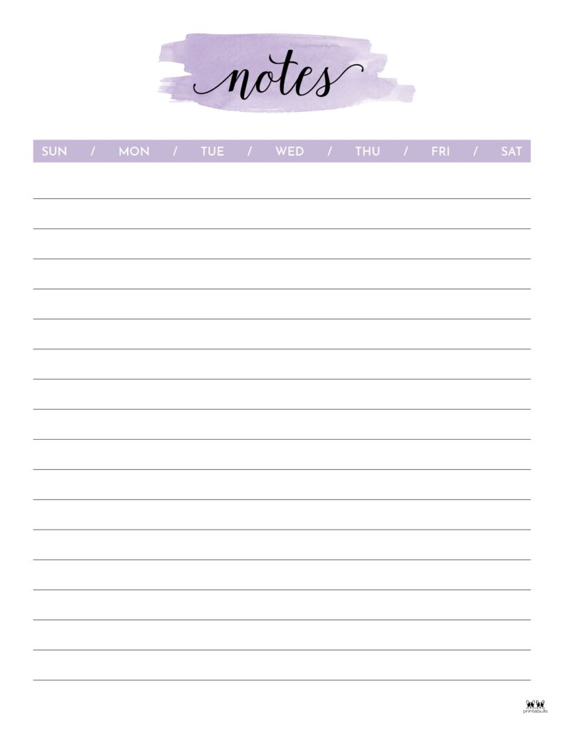 Note Pages & Templates - 30 FREE Printables - PrintaBulk