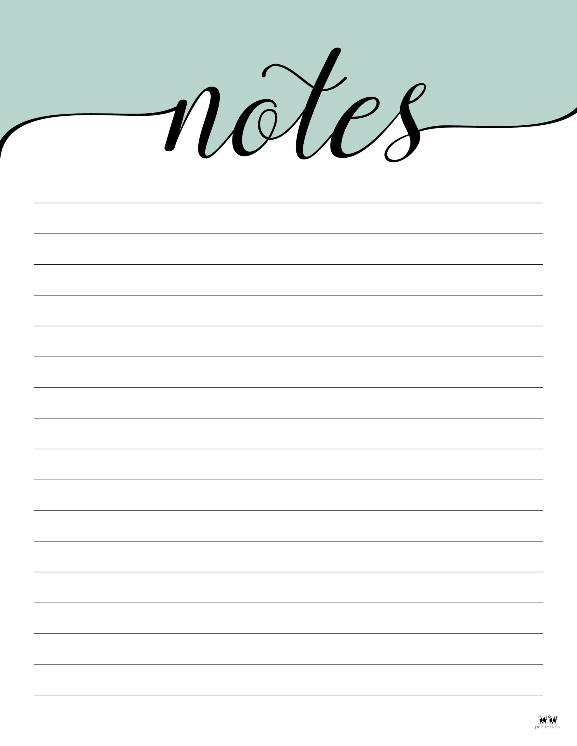 Note Pages Templates 30 FREE Printables PrintaBulk