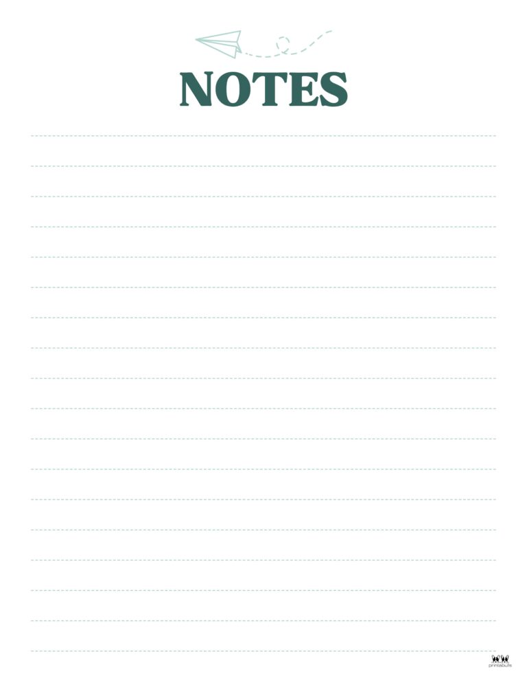 Note Pages & Templates - 30 Free Printables 