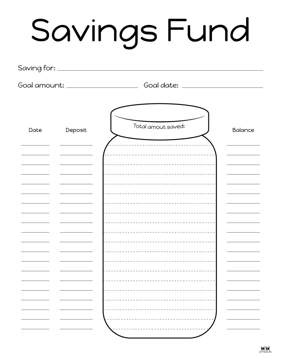 Savings Trackers 27 FREE Printables Printabulls