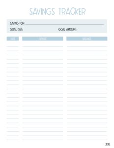 Savings Trackers - 27 FREE Printables | Printabulls