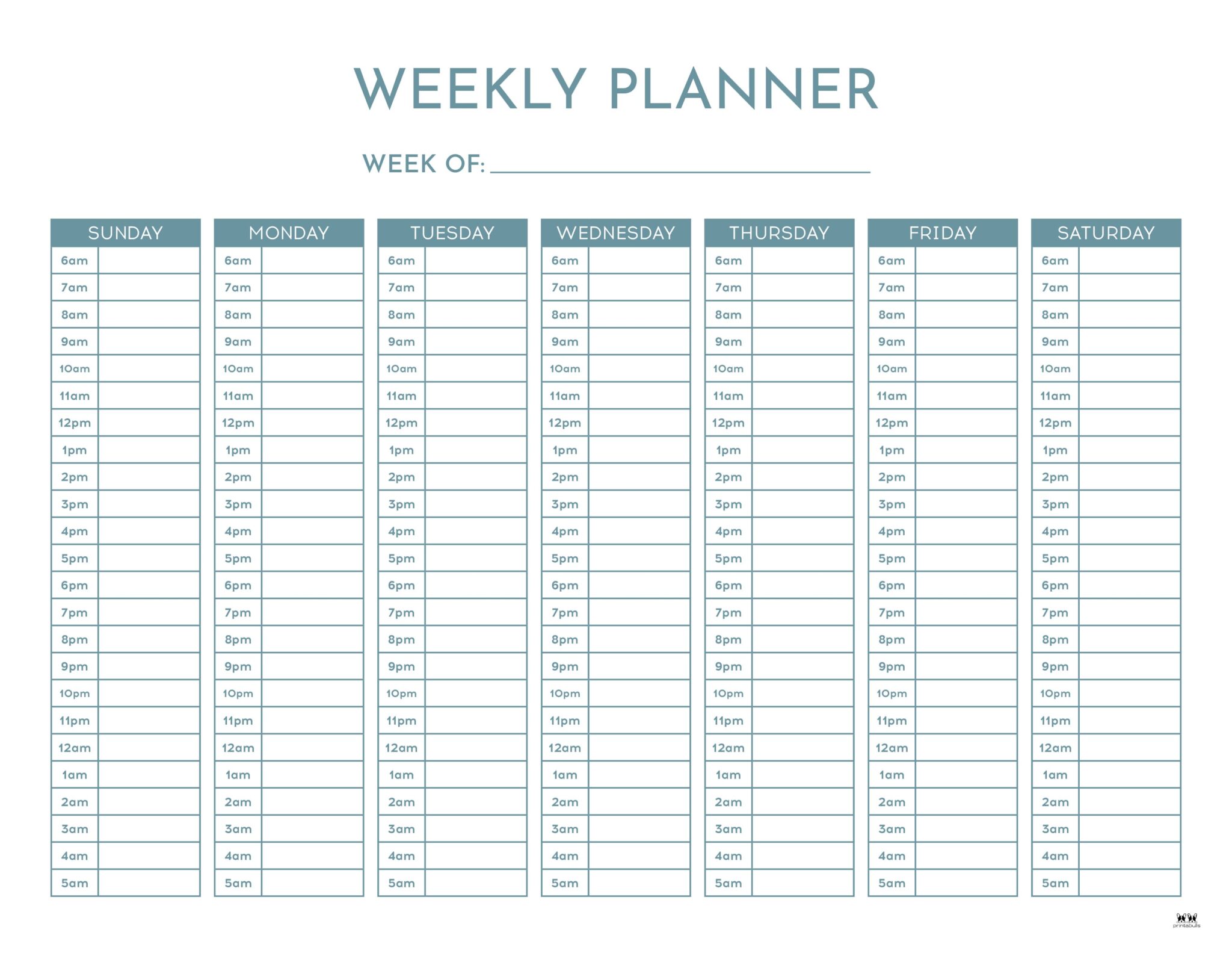 Weekly Planners - 25 FREE Printables | Printabulls