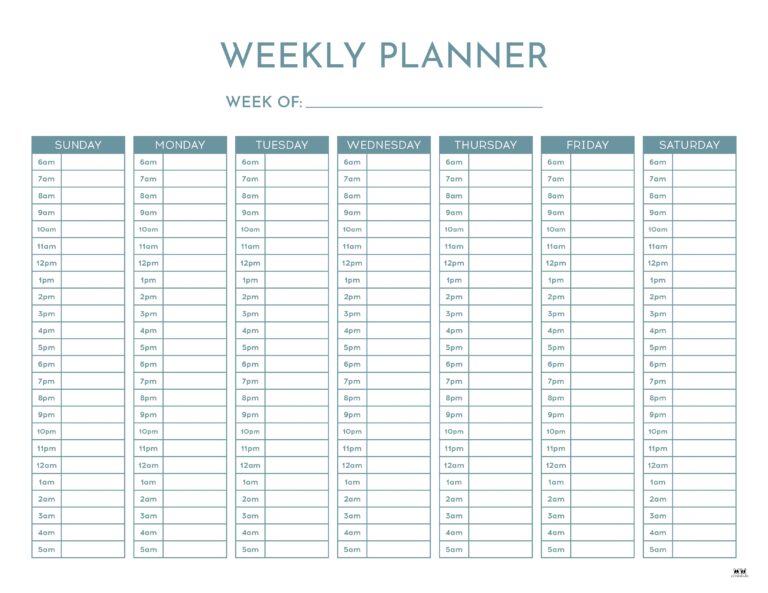 Weekly Planners - 25 FREE Printables | Printabulls