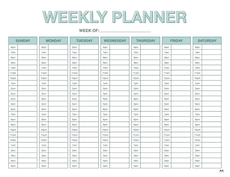 Weekly Planners - 25 FREE Printables | Printabulls