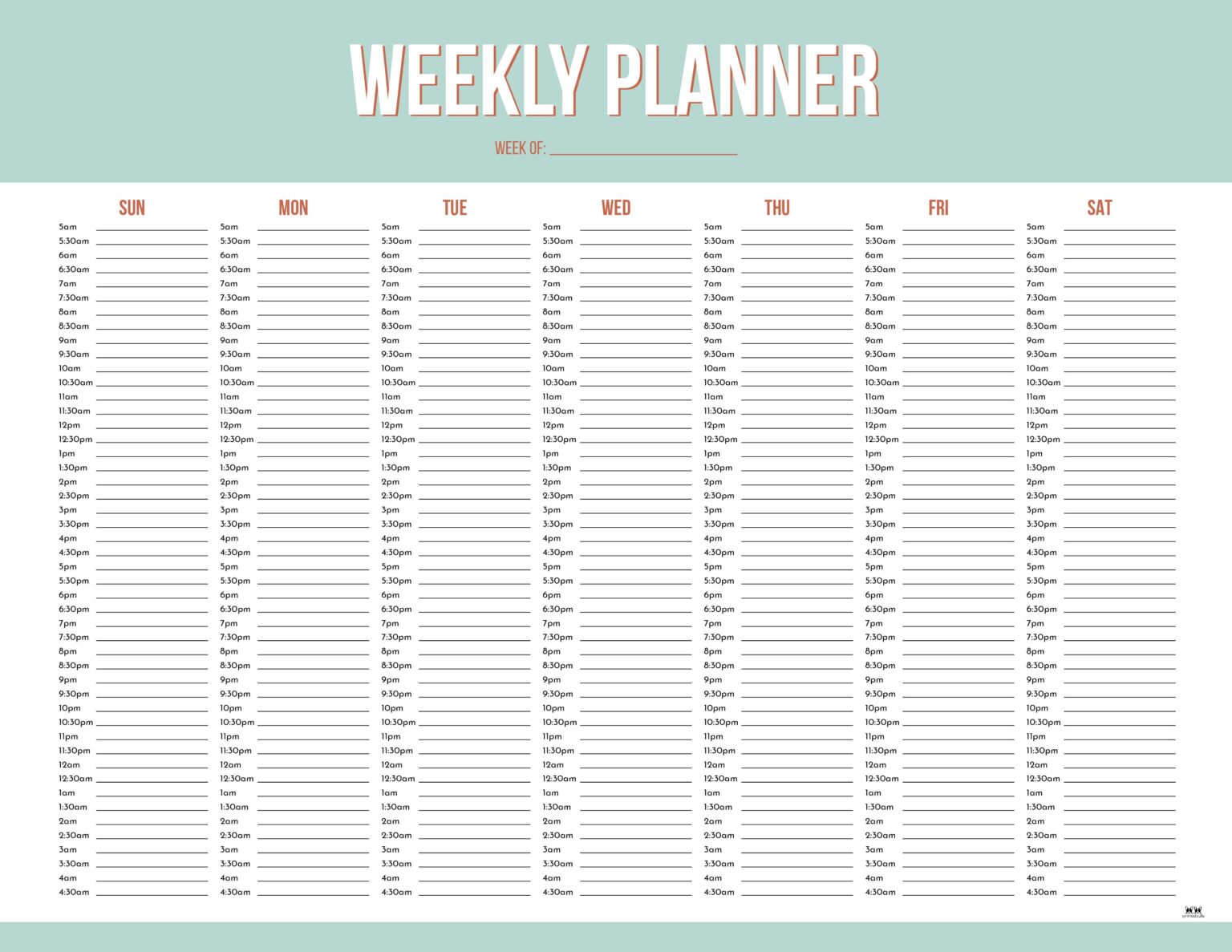 Weekly Planners - 25 FREE Printables | Printabulls