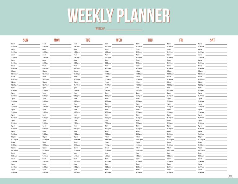 Weekly Planners - 25 Free Printables 