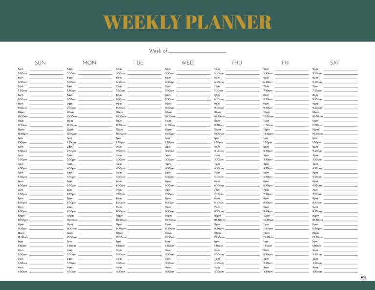 Weekly Planners - 25 FREE Printables | Printabulls