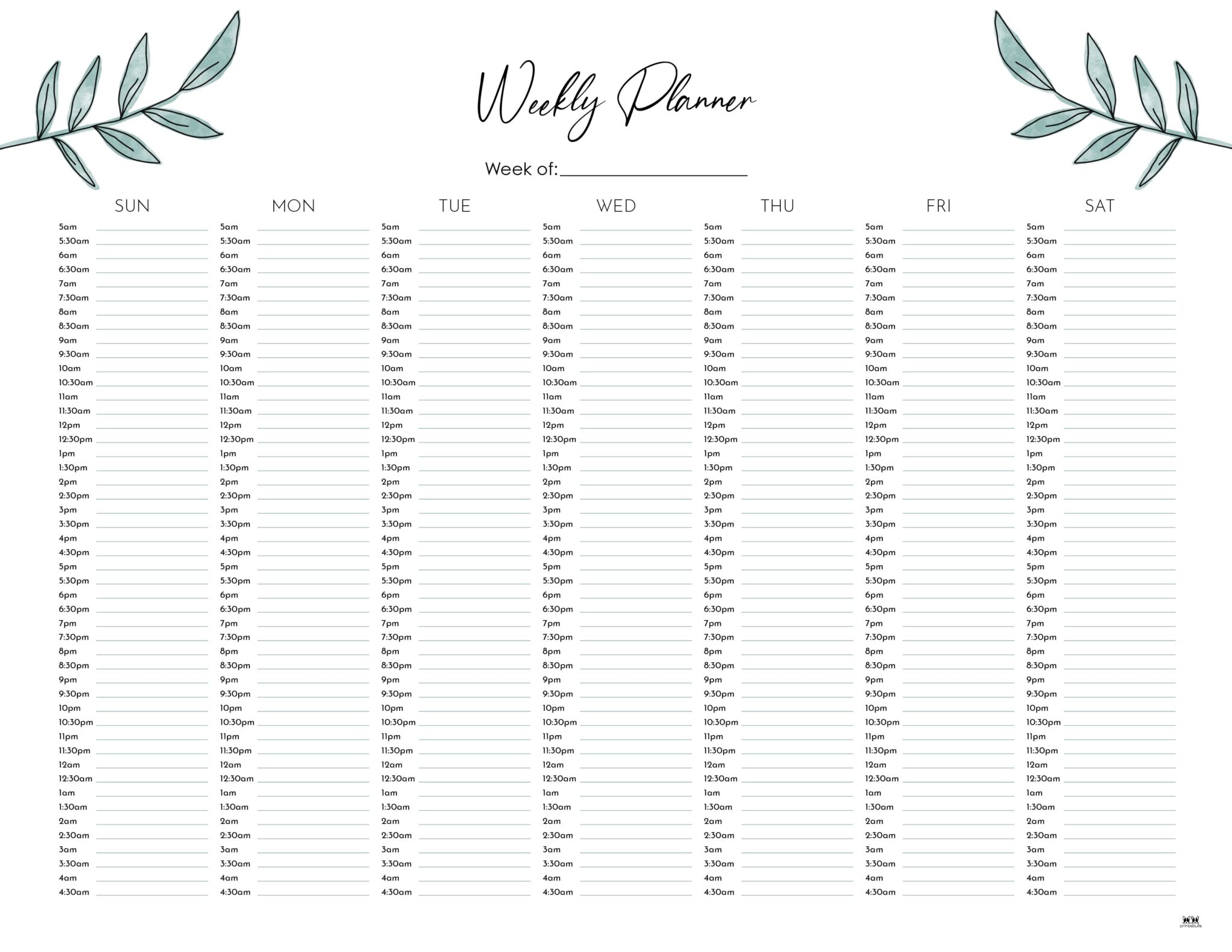 Weekly Planners - 25 FREE Printables | Printabulls