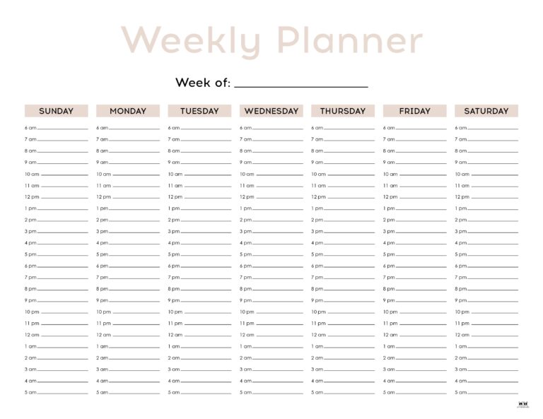 Weekly Planners - 25 FREE Printables | Printabulls