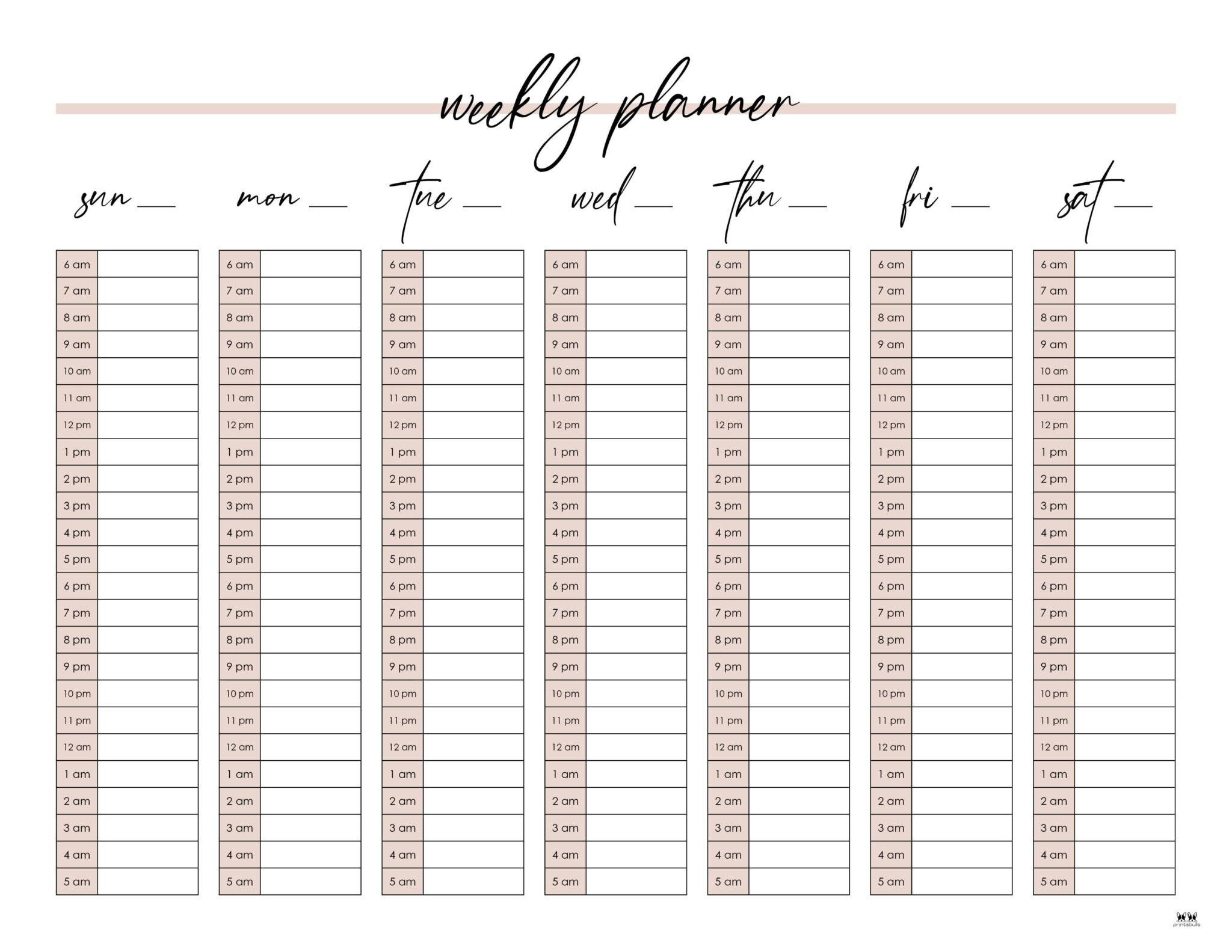 Weekly Planners 25 Free Printables Printabulls 0485