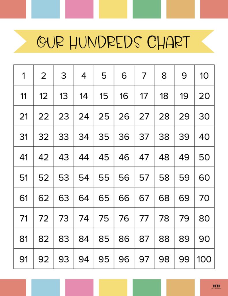 Printable Hundreds Chart File Folder Fun 48 OFF