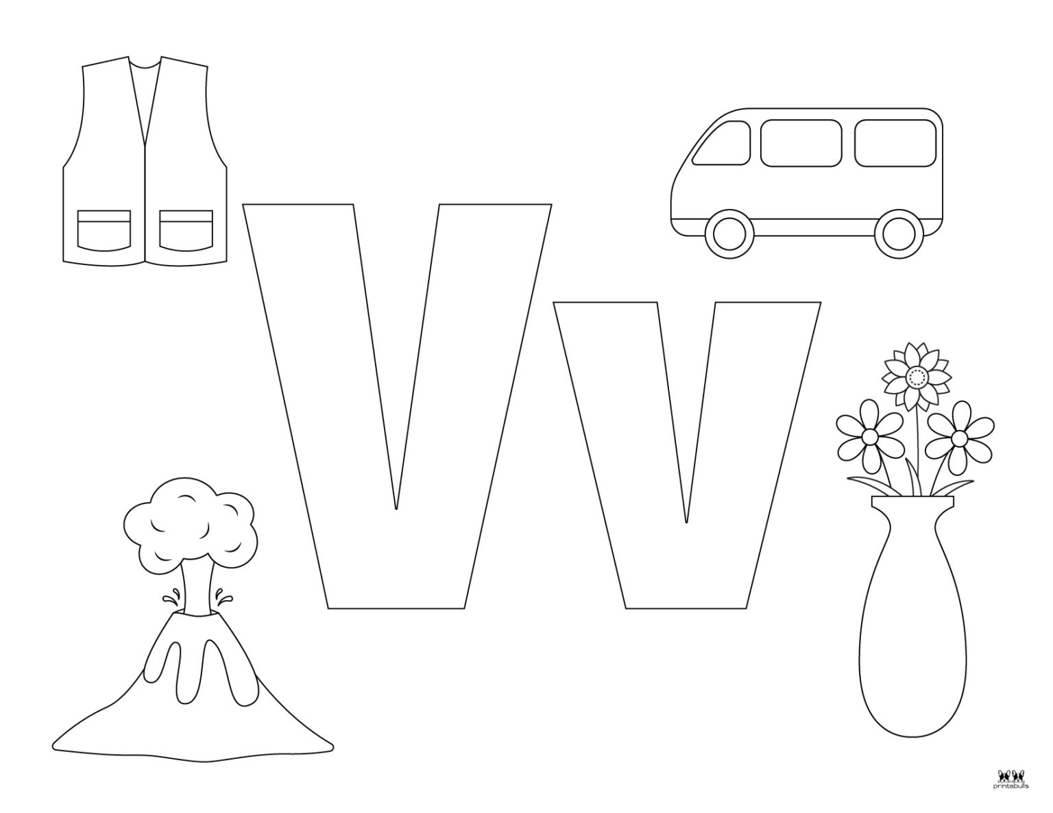 Letter V Coloring Pages - 15 FREE Pages | Printabulls