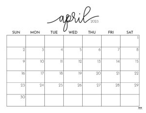 April 2023 Calendars - 50 FREE Printables | Printabulls