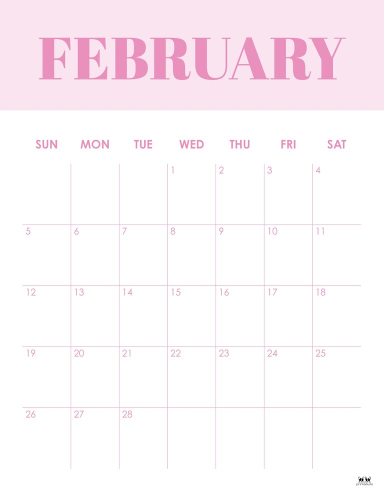 February 2023 Calendars - 50 FREE Printables | Printabulls