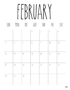 February 2023 Calendars - 50 FREE Printables | Printabulls