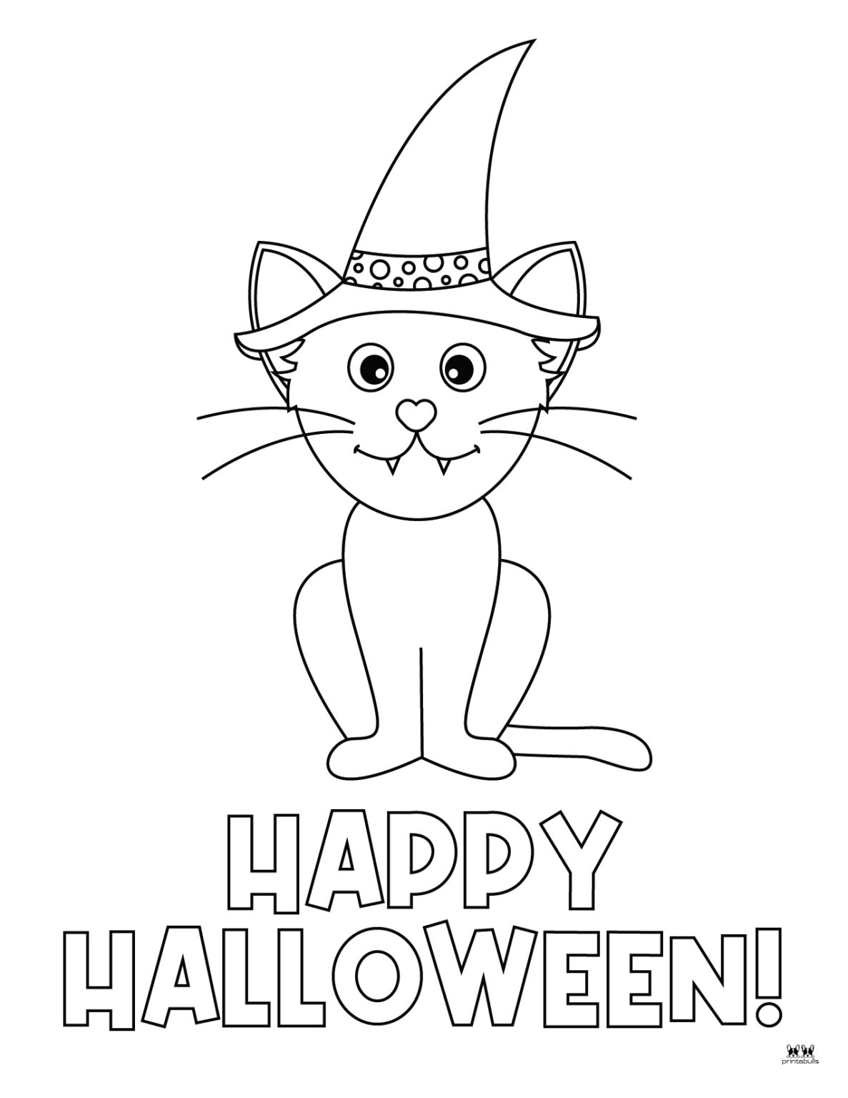 Halloween Cat Coloring Pages - 25 FREE Pages | Printabulls