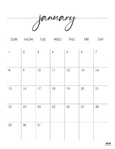 January 2023 Calendars - 50 FREE Printables | Printabulls