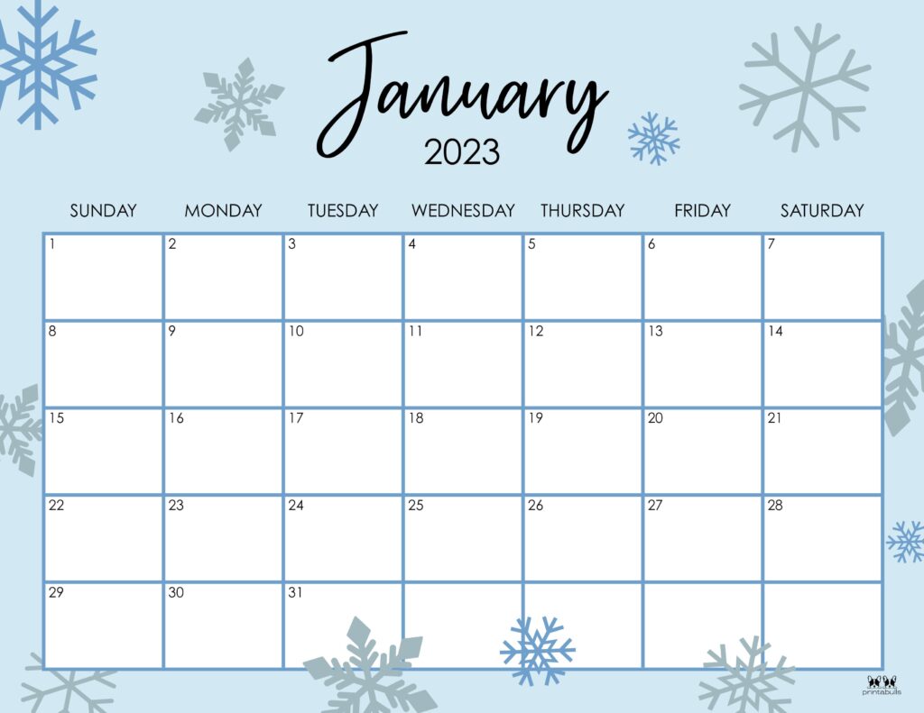 January Printable Calendar 2023 9147