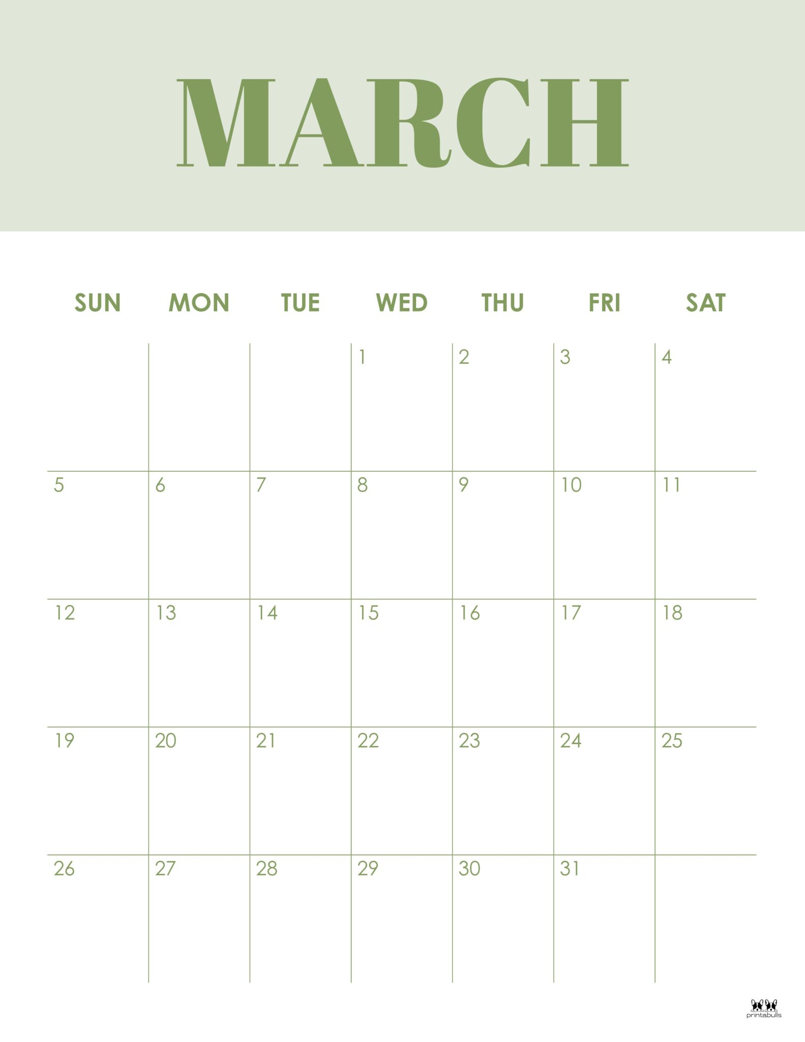 March 2023 Calendars - 50 FREE Printables | Printabulls