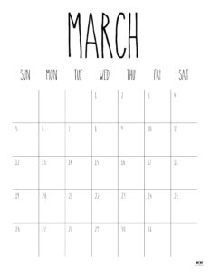 March 2023 Calendars - 50 FREE Printables | Printabulls