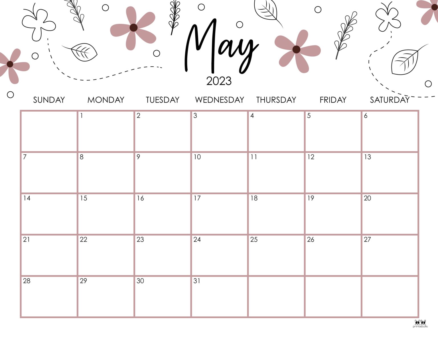 May 2023 Calendars 50 FREE Printables Printabulls