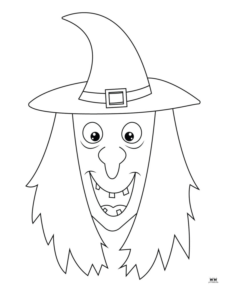 Halloween Witch Face Coloring Pages