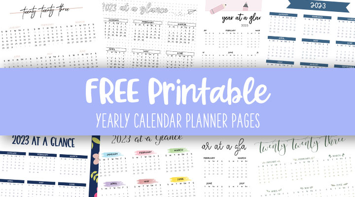 Yearly Calendar Planner Pages - FREE 2023 Pages | Printabulls