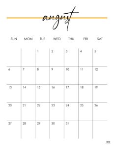 August 2023 Calendars - 50 FREE Printables | Printabulls