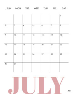 July 2023 Calendars - 50 FREE Printables | Printabulls