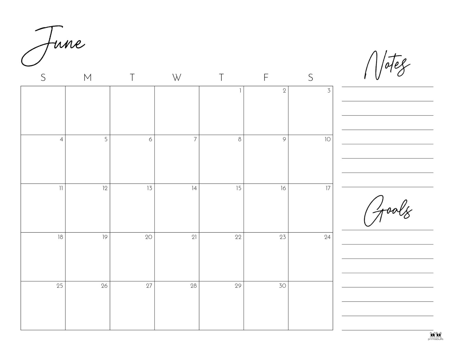 June 2023 Calendars - 50 FREE Printables | Printabulls