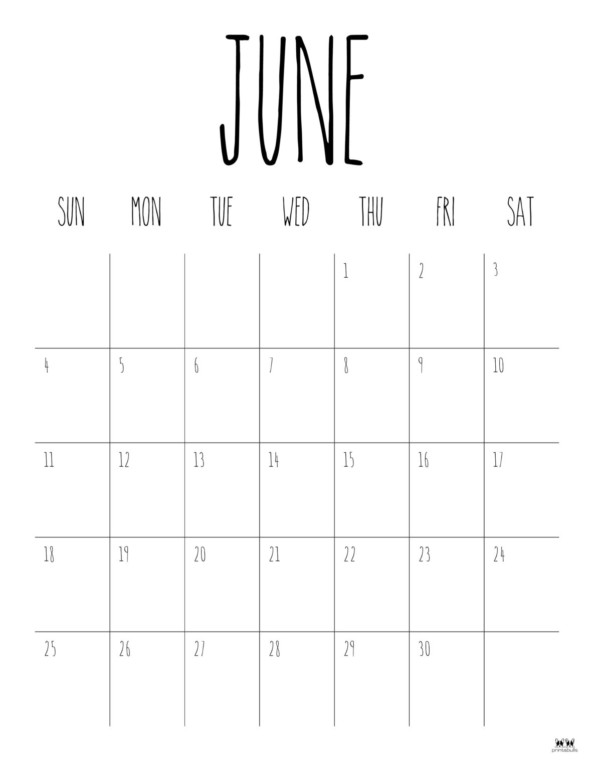 June 2023 Calendars - 50 FREE Printables | Printabulls