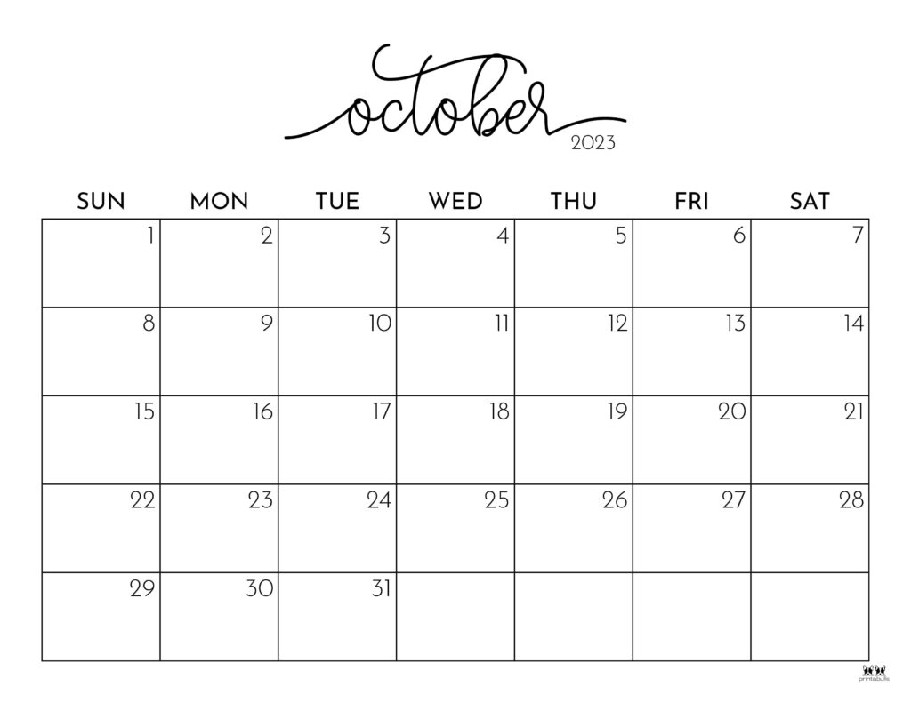 October 2023 Calendar Printable Get Calendar 2023 Update