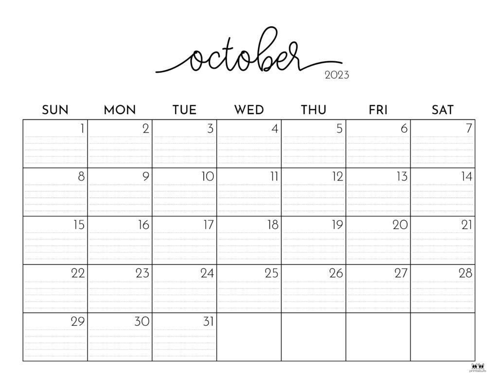 October 2023 Calendar Large Print Get Calender 2023 Update