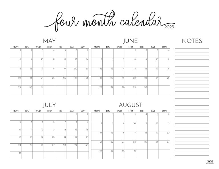 2023-four-month-calendars-18-free-printables-printabulls