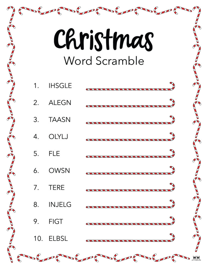 Christmas Word Scrambles 15 FREE Printables Printabulls