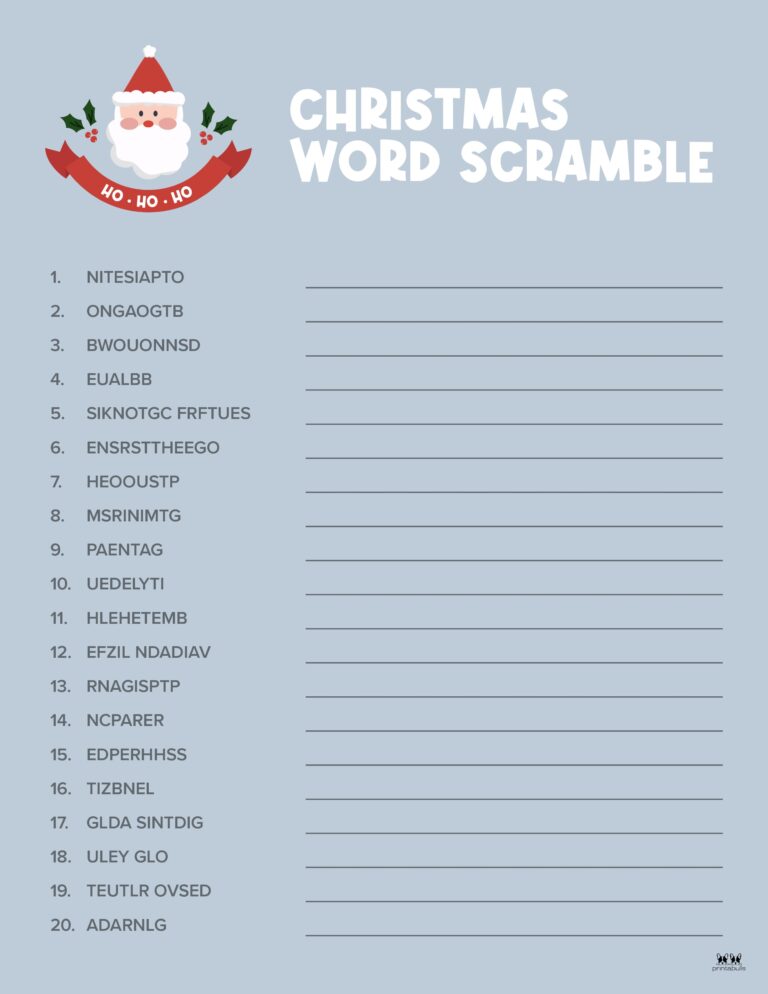 Christmas Word Scrambles - 15 FREE Printables | Printabulls