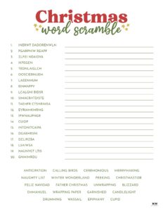 Christmas Word Scrambles - 15 FREE Printables | Printabulls