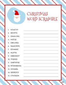 Christmas Word Scrambles - 15 FREE Printables | Printabulls