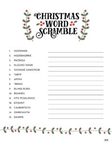 Christmas Word Scrambles - 15 FREE Printables | Printabulls