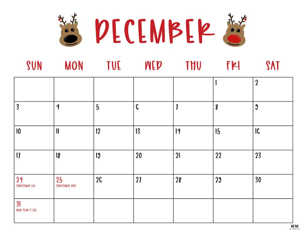 December 2023 Calendars 50 FREE Printables PrintaBulk